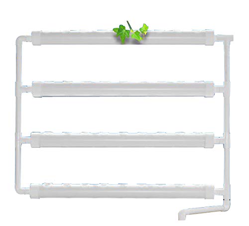 INTBUYING 36-Site Hydroponic Wall-Mounted Grow Kit System - 4 Pipes 4 Layers for Soilless Vegetable Gardening | Indoor Vertical Farming, Urban Gardening & Homegrown Organic Produce