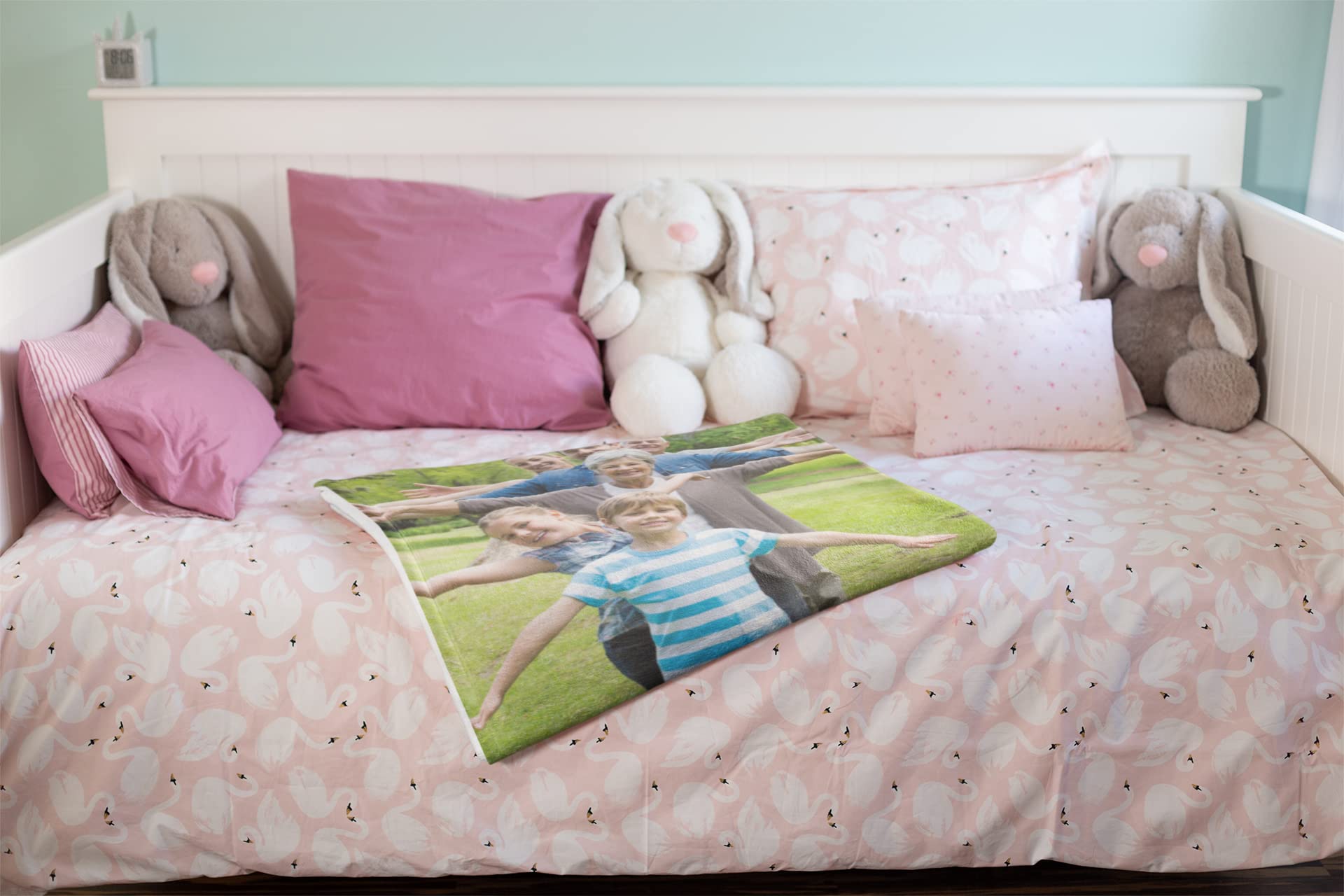 Personalized Photo Blanket - Custom Fleece Picture Blanket with Text for Mom & Grandma | Next Day Shipping | Perfect Christmas, Mother's Day & Birthday Gift for Her | Cozy Home Decor, Bedroom Throw, Anniversary Present