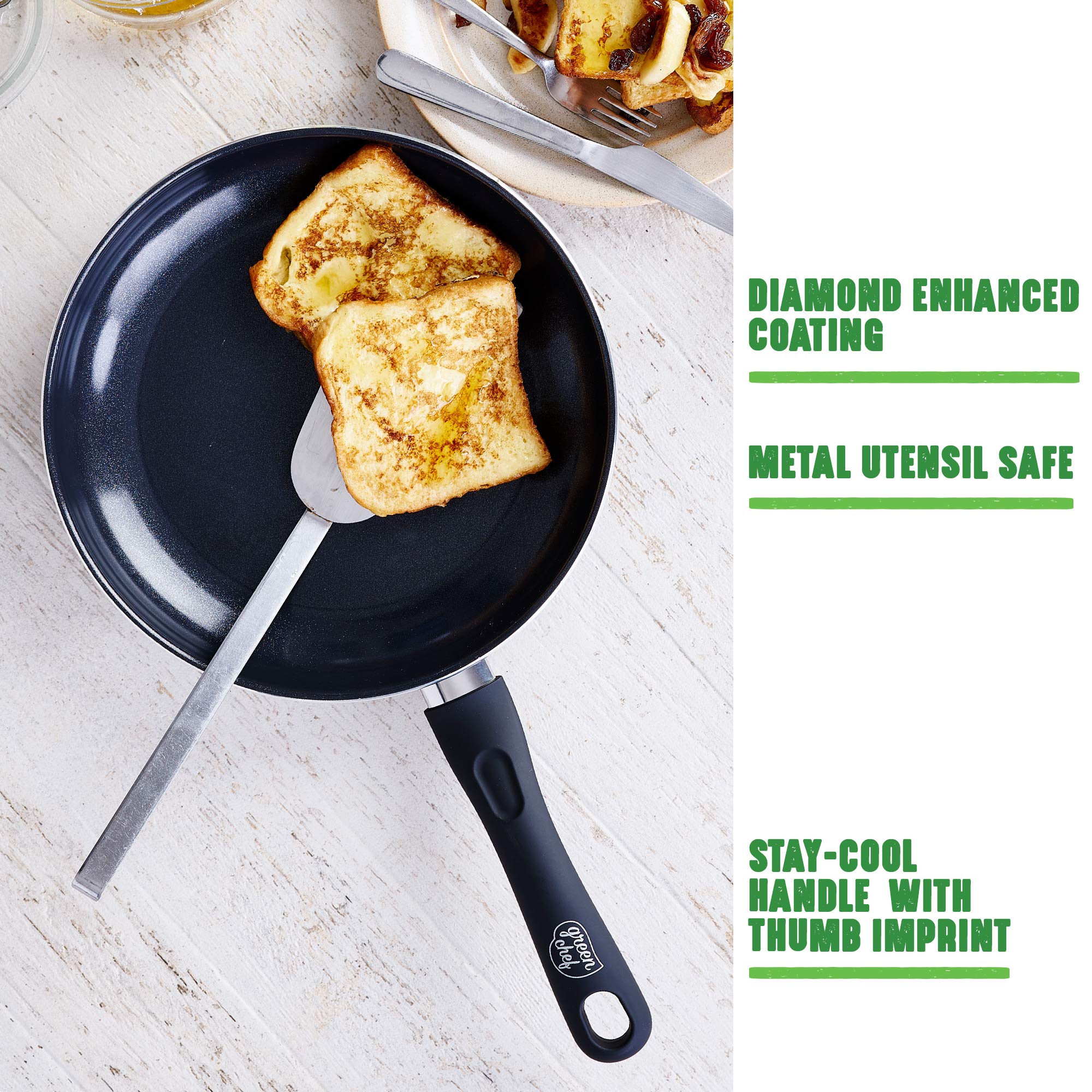 Premium Diamond-Infused Healthy Ceramic Non-Stick 28cm Wok (3.7L) - PFAS-Free, Induction & Oven Safe (160°C) - Black - Perfect for Stir-Frying, Sautéing & Asian Cooking at Home