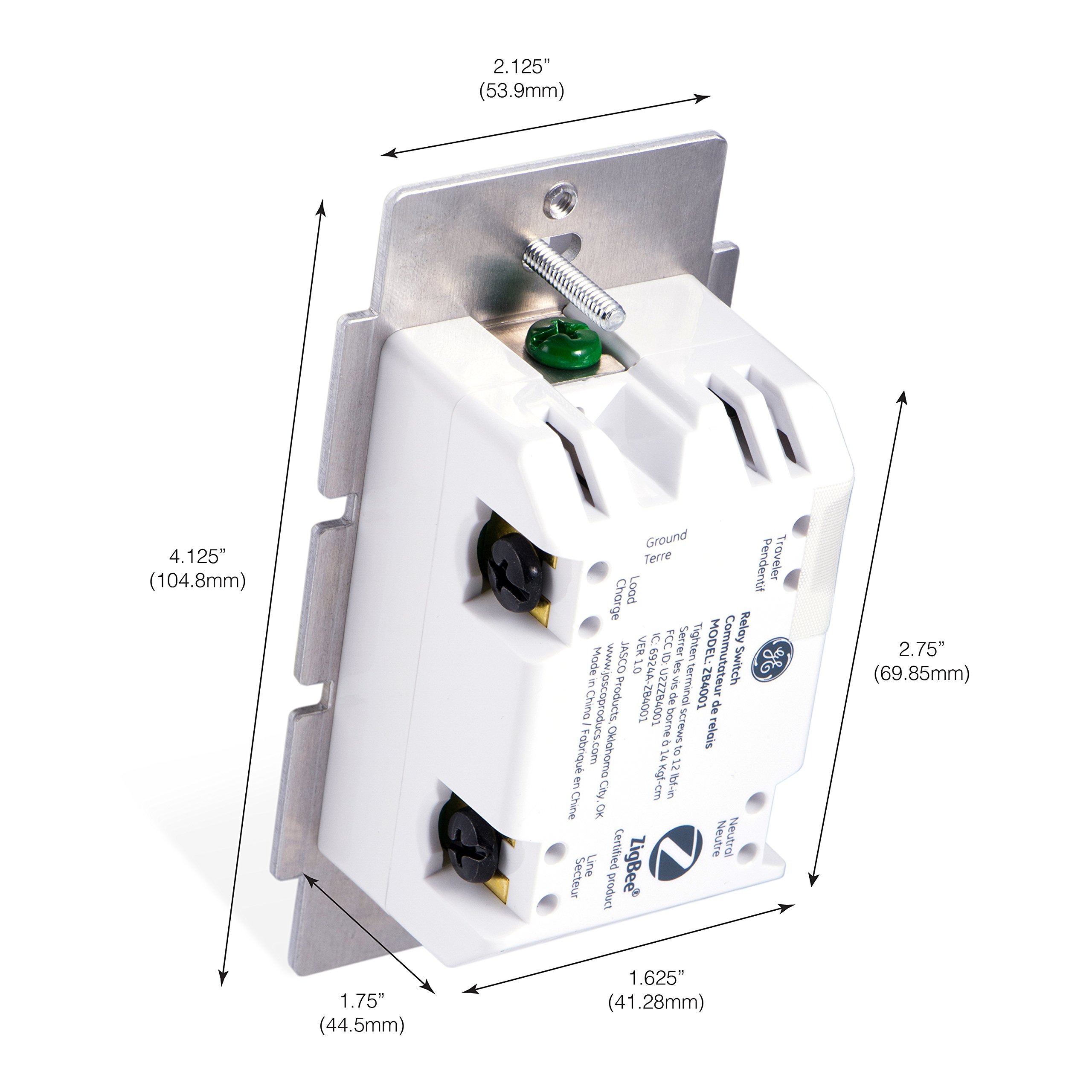 GE Zigbee Smart Dimmer Switch for In-Wall Lighting Control - Neutral Wire Required - Compatible with Alexa, Echo Show (2nd Gen) - White & Light Almond (Model 45857) - Perfect for Smart Home Automation & Voice Control