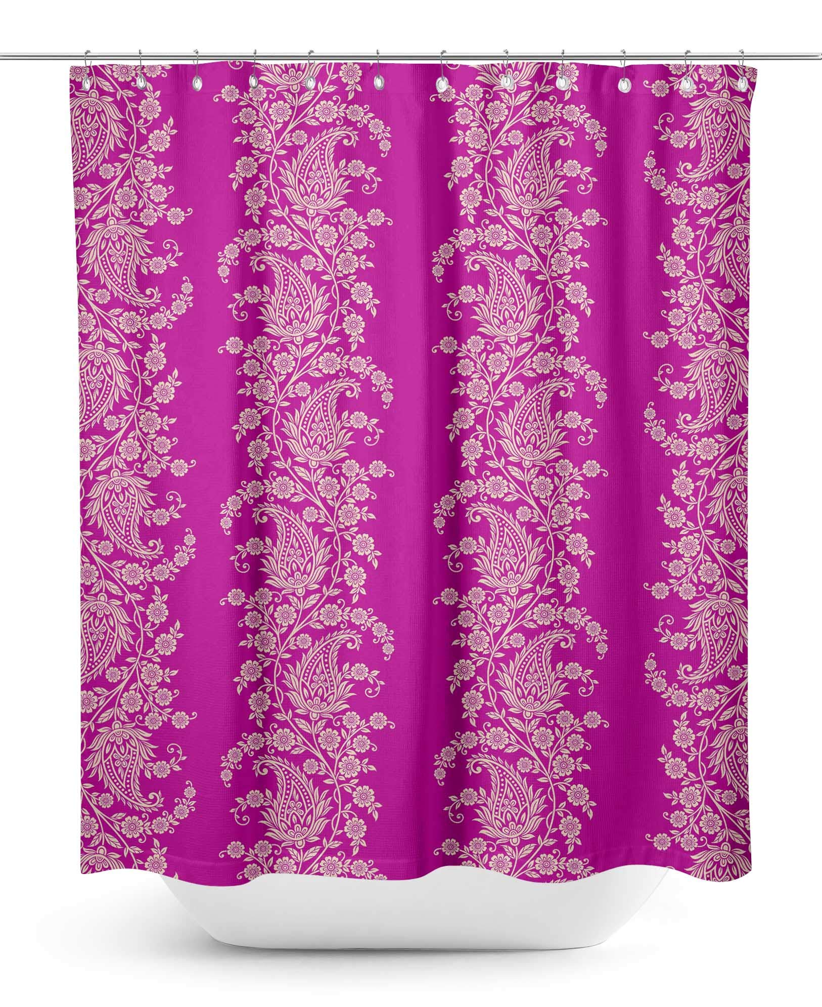Stylish Pink Paisley Floral Waterproof Shower Curtain - 60x70 Inch Bathroom Decor for Vintage & Boho Style Homes - Perfect for Bathrooms, Dorms, and Guest Rooms