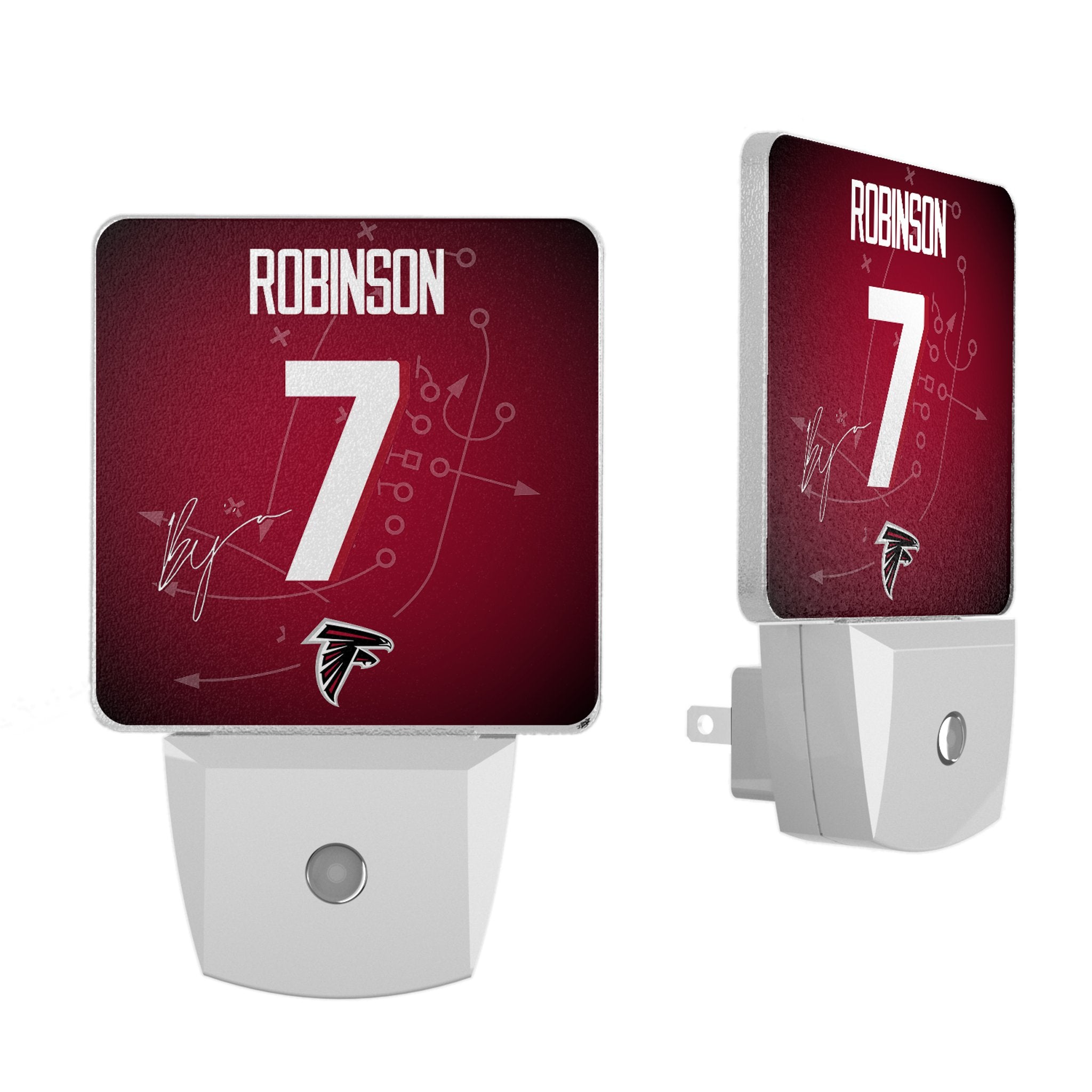 Bijan Robinson Atlanta Falcons Night Light 2 Pack - NFL LED Night Light for Kids & Adults, Perfect for Bedroom, Nursery, or Game Room Decor