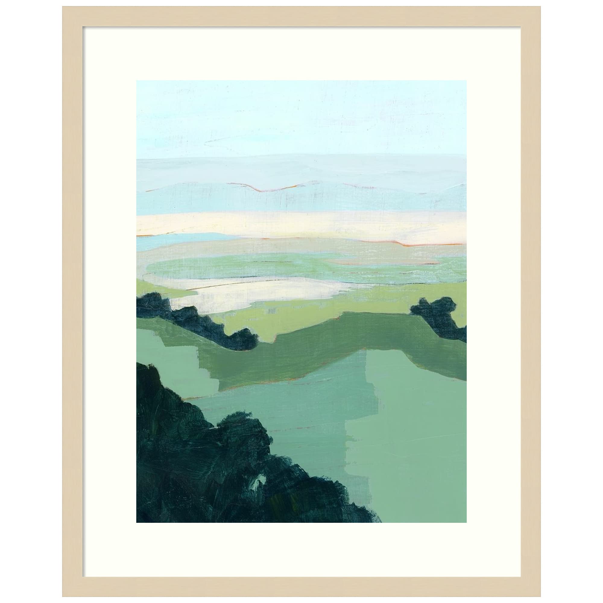 Amanti Art Framed Abstract Wall Art Print - 26x21 Halcyon Overlook I by Grace Popp, Modern Home Decor Poster Painting for Living Room, Bedroom, Office | Perfect for Contemporary Spaces & Gift Giving