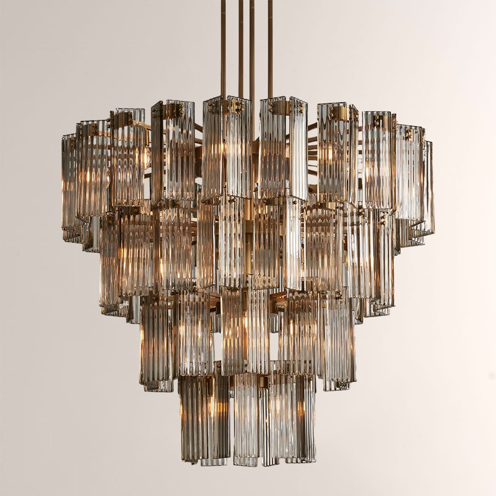 Delsie Round Chandelier - Modern Crystal Ceiling Light Fixture for Dining Room, Bedroom & Living Room | Elegant Lighting Decor for Home & Office
