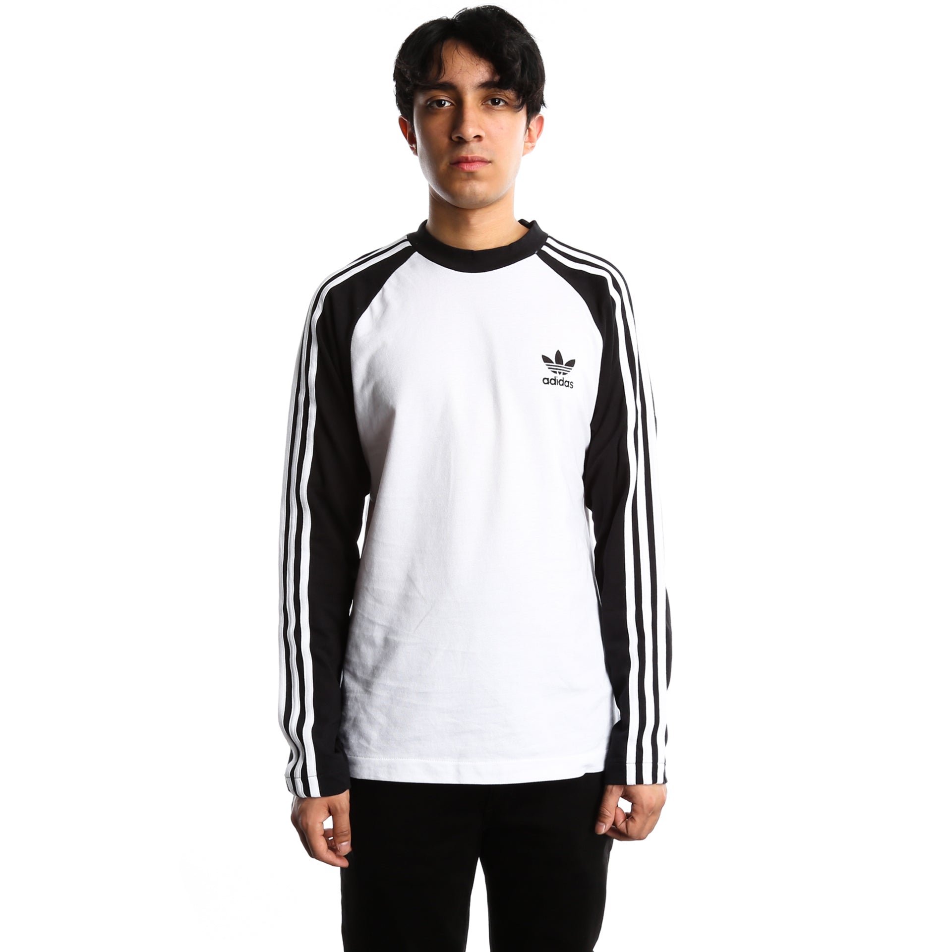 Adidas 3 Stripes Long Sleeve T-Shirt for Men & Women - Black & White Athletic Shirt - Gym, Running & Casual Wear