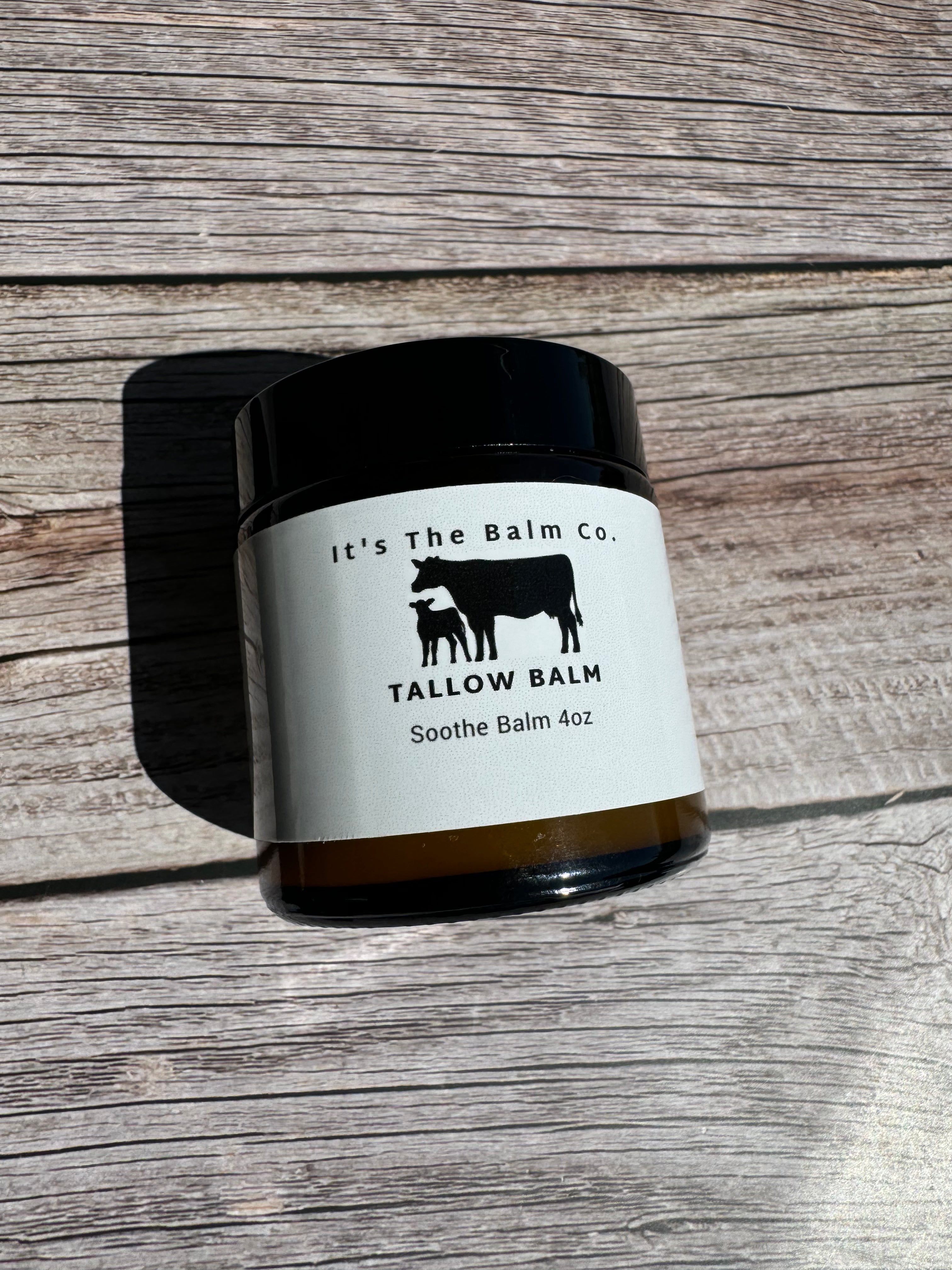 4oz Organic Soothe Tallow Balm - All-Natural Skin Moisturizer for Dry, Cracked Hands & Lips | Perfect for Winter Care & Outdoor Activities