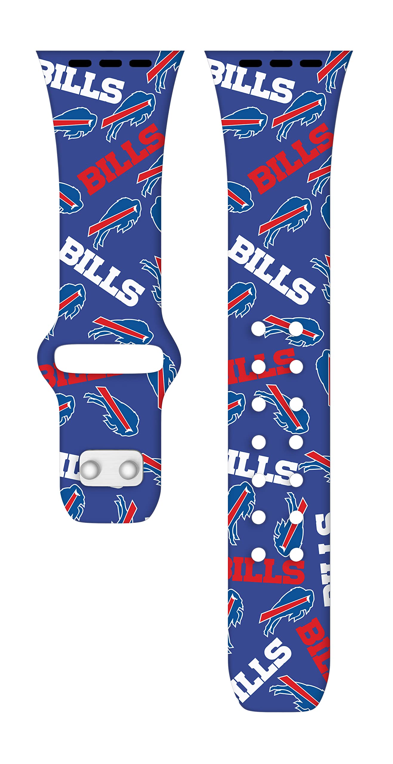 Buffalo Bills HD Watch Band for Apple Watch - Durable Silicone Strap Compatible with All Apple Watch Series (38mm 40mm 41mm 42mm 44mm 45mm 49mm) - Perfect for Game Day, Sports & Casual Wear