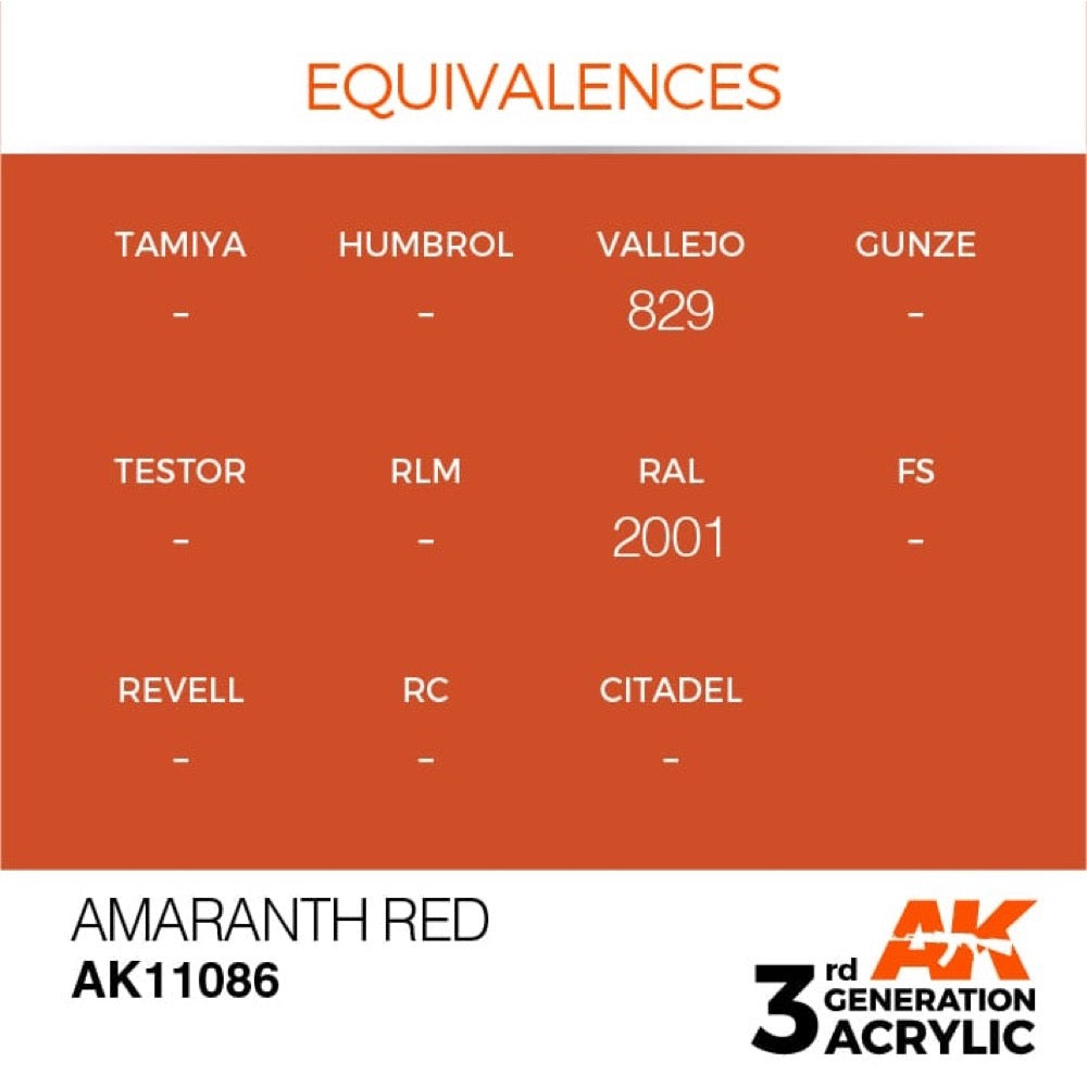 AK Interactive AK11086 Amaranth Red Acrylic Paint - 17ml Bottle (3rd Gen) - Premium Model Paint for Miniatures, Warhammer & Scale Models - Perfect for Hobbyists & Artists