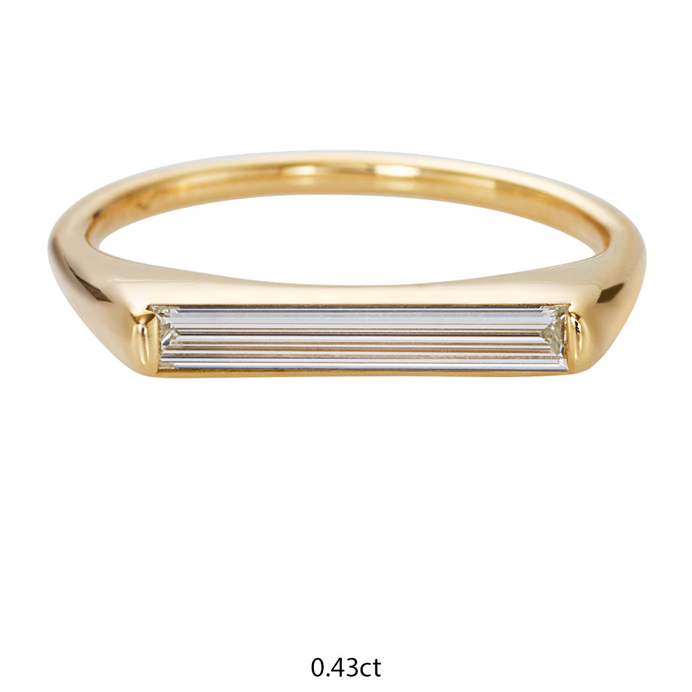 Unique Minimalist Engagement Ring with One-of-a-Kind Long Baguette Diamond - Perfect for Proposals, Weddings & Anniversary Gifts