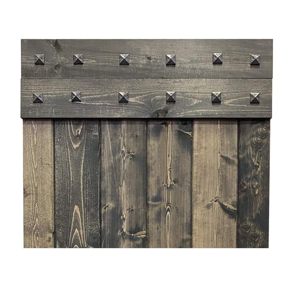 TMS 1 Panel Wooden Barn Door with Clavos - 84'' x 30'' Espresso Finish - No Installation Hardware Included - Perfect for Farmhouse, Rustic, or Industrial Home Decor