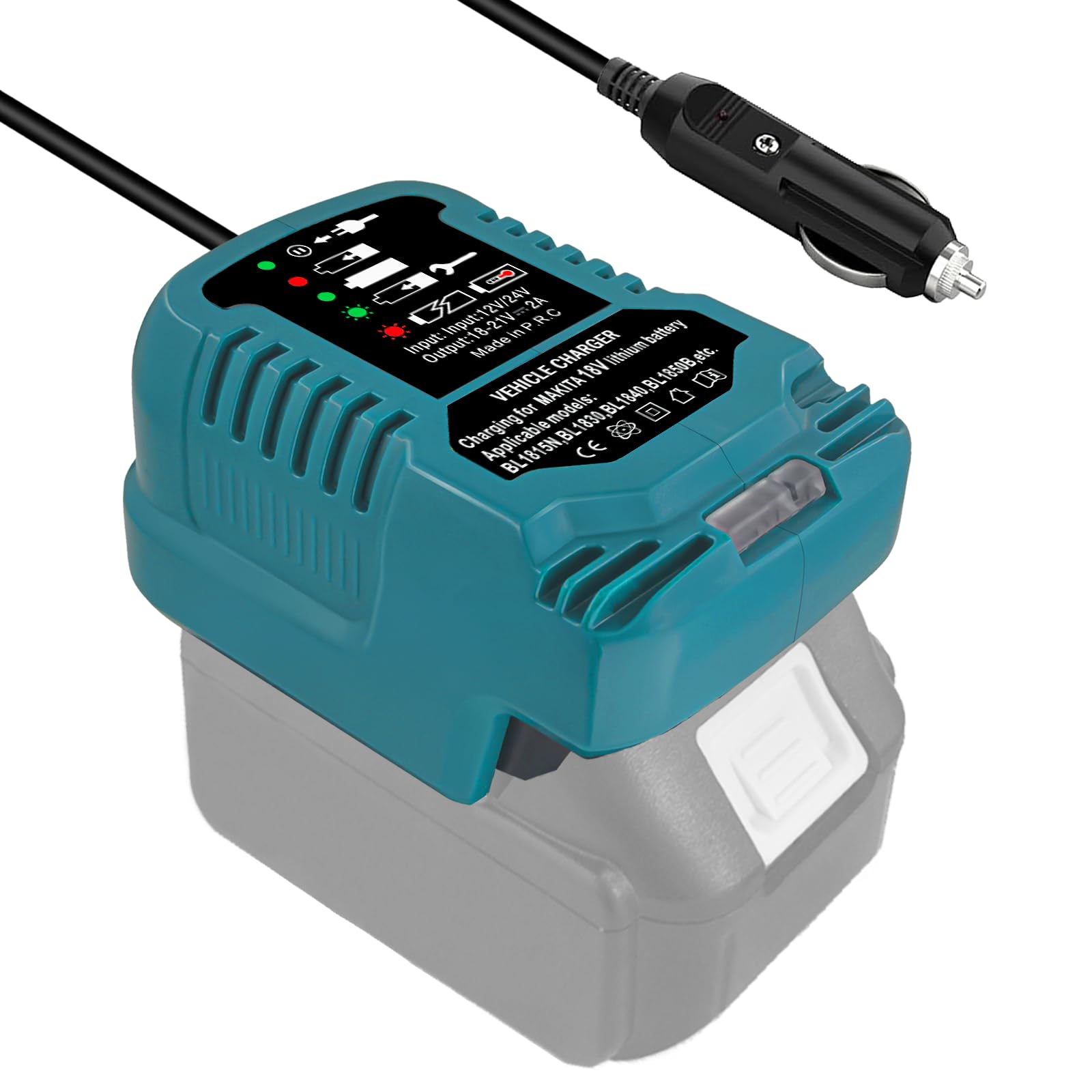 Makita 18V Lithium Ion Battery Charger Replacement for BL1850 BL1835B BL1845B BL1820 - Vehicle & Power Tool Charger (Not for 12V/14.4V) - Perfect for DIY Projects & Professional Worksites