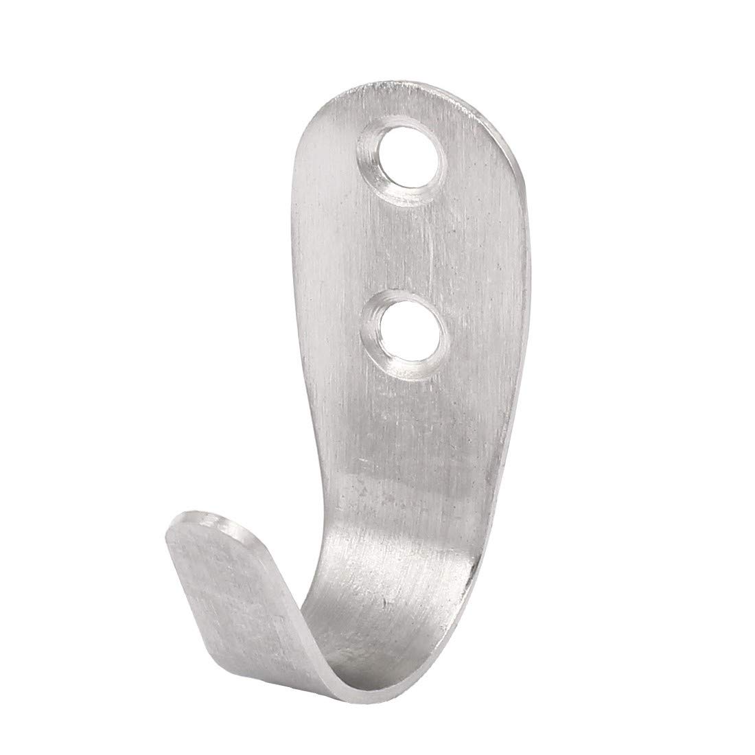 New Lon0167 Single Hook Wall Hooks - Reliable Silver Towel Hooks for Bathroom & Kitchen (5-Pack) - Perfect for Hanging Towels, Robes, and Kitchen Utensils