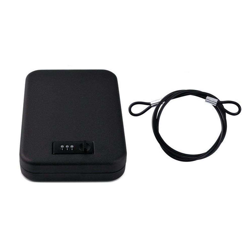 Portable Steel Combination Lock Box - Secure Travel Safe for Money, Passport & Valuables - Ideal for Car, Home & Outdoor Use