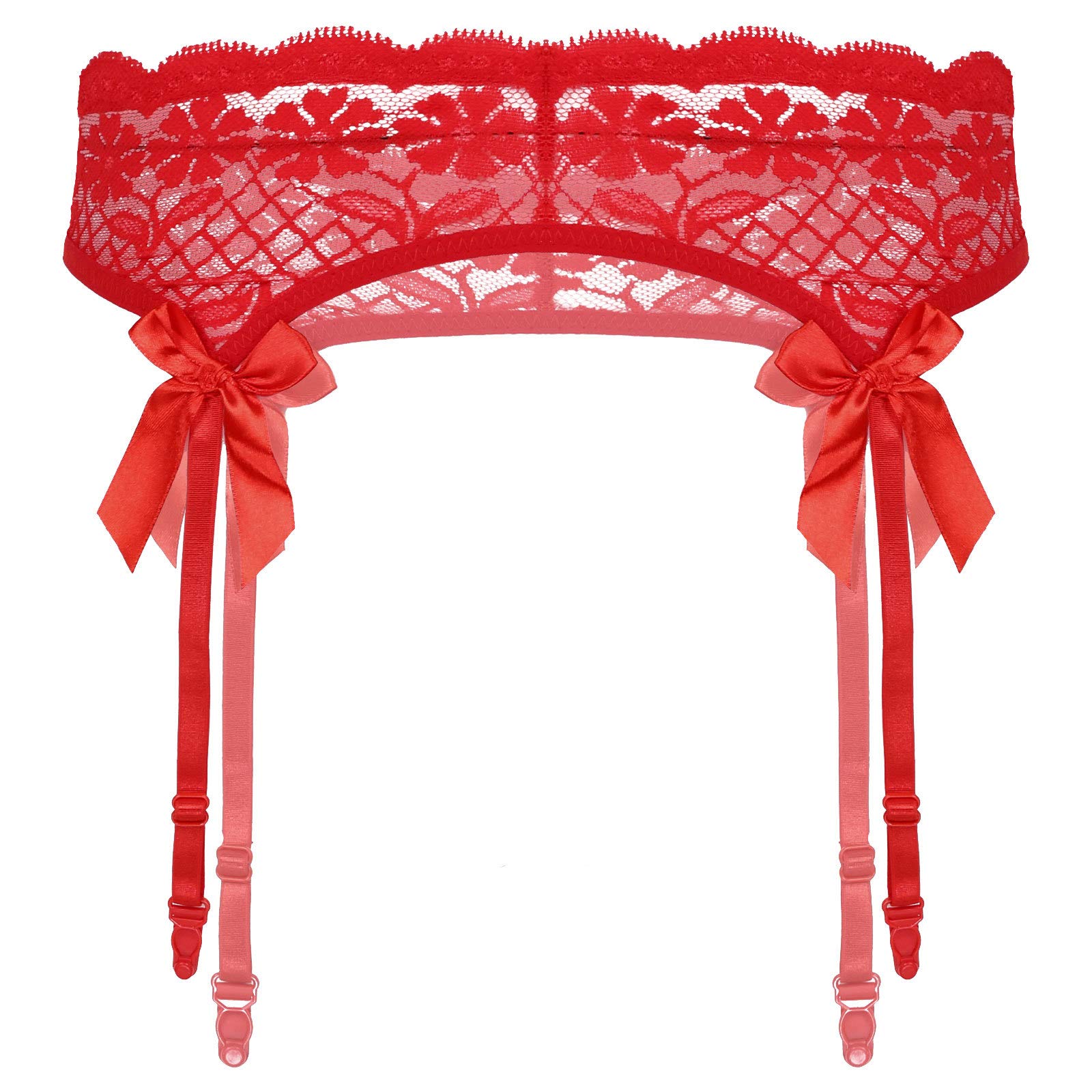 Sexy Lace Garter Belt for Women - Sheer See-Through Lingerie with Anti-Slip Stockings & Adjustable Clips - Perfect for Valentine's Day, Bridal Shower or Romantic Nights