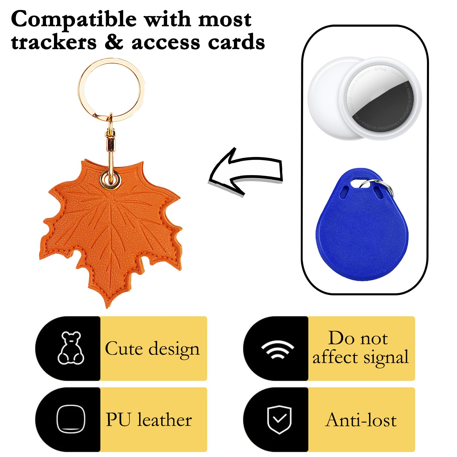 Durable Anti-Scratch Apple AirTag Keychain Case Holder with Protective Cover & Metal Ring - Perfect for Keys, Luggage Tracking, Pet Collars & Backpacks