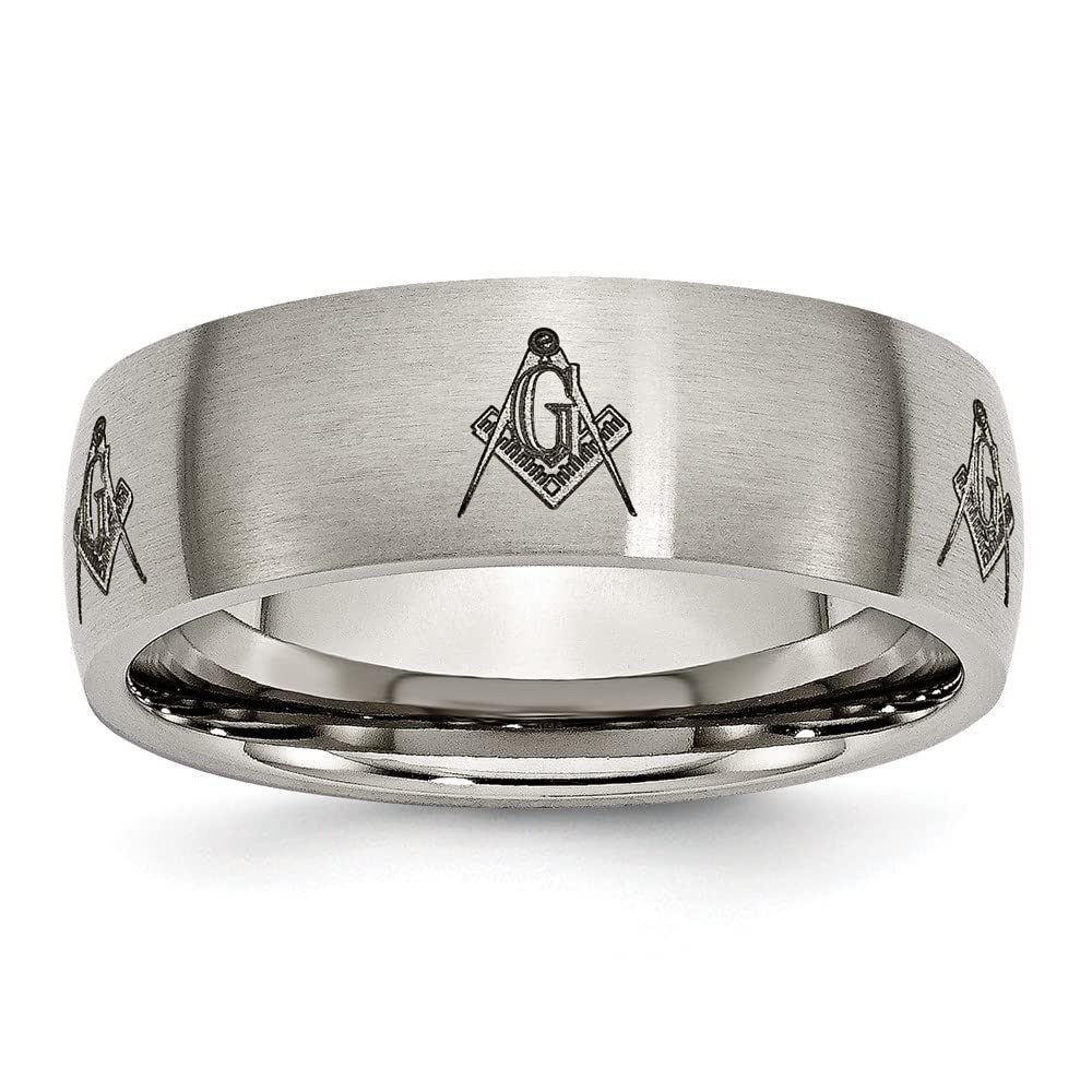 Diamond2Deal Titanium 8mm Laser-Engraved Wedding Band Ring for Men & Women - Size 7.5 - Perfect for Engagement, Anniversary & Special Occasions
