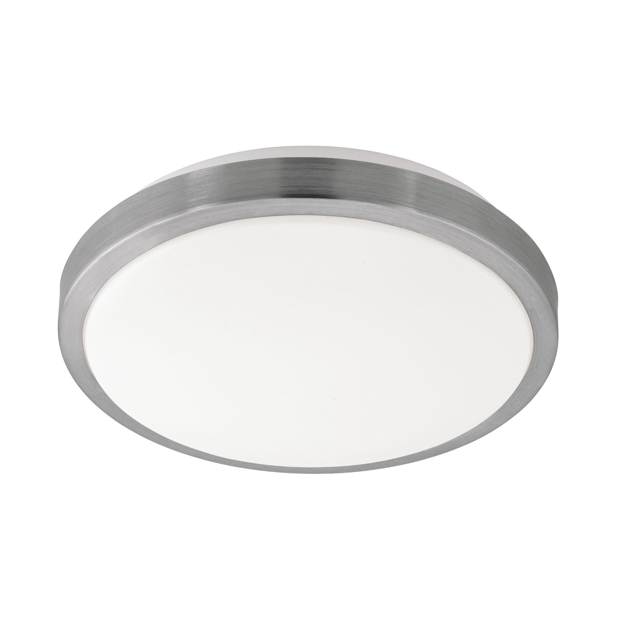 Eglo Competa 1 Nickel Round LED Flush Mount Ceiling Light Fixture - 32.5cm Modern Lighting for Bedroom, Living Room & Hallway