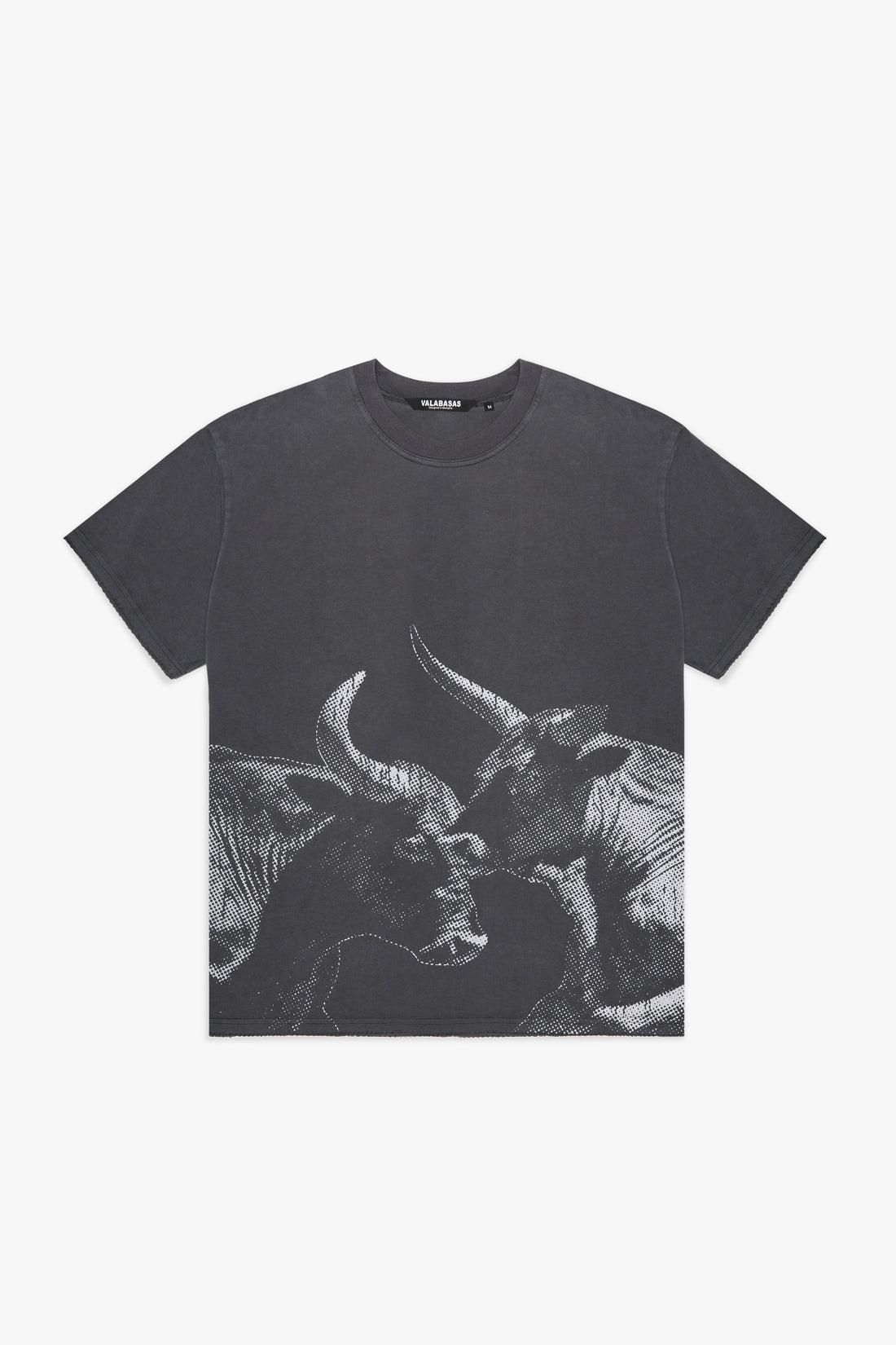 VALABASAS No Bull Vintage Grey T-Shirt for Men - Soft Cotton Retro Graphic Tee - Casual Streetwear for Everyday Wear & Urban Fashion