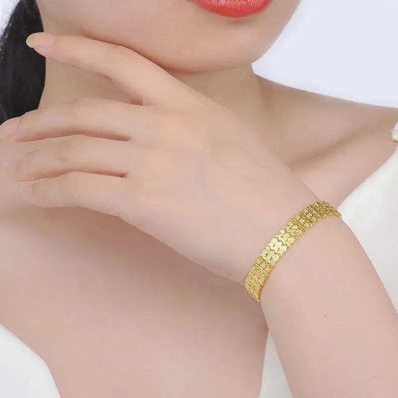 24K Pure Gold Bracelet - 999 Solid Real Gold Bangle for Women, Elegant & Classic Jewelry Gift for Anniversary, Valentine's Day | Trendy & Romantic Fashion Accessory for Parties, Weddings & Special Occasions