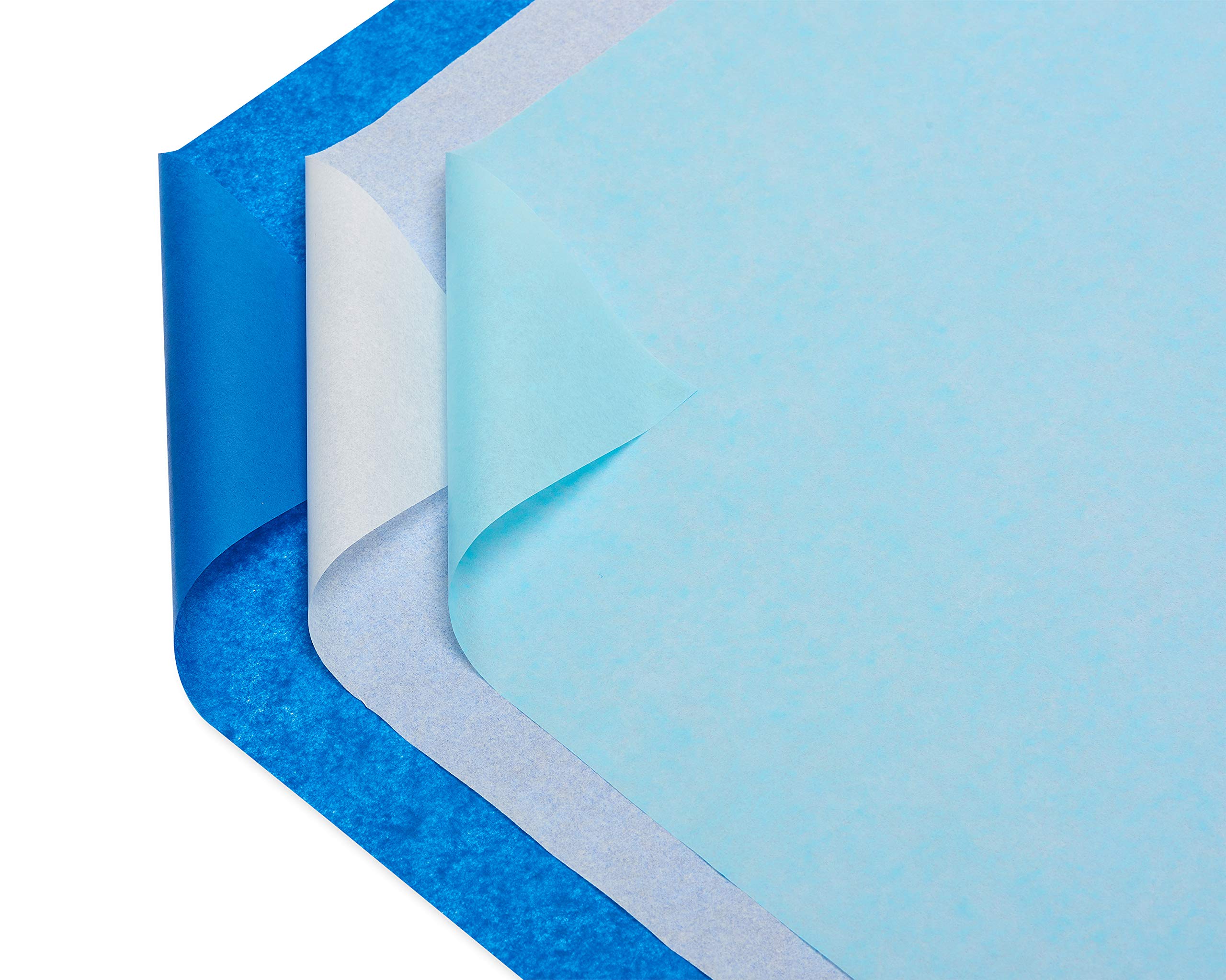 American Greetings 125 Sheets 20x20 Inch Bulk Tissue Paper - White & Blue for Gift Wrapping, Christmas, Hanukkah, Birthdays, Party Decorations | Perfect for Holiday Crafts, Present Packaging & DIY Projects