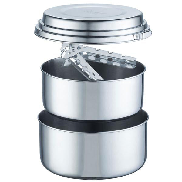 Premium Alpine 2-Piece Cookware Set - Nonstick Saucepan & Pot for Camping, Hiking & Outdoor Cooking | Durable Stainless Steel Cookware for RV, Backpacking & Home Kitchen Use