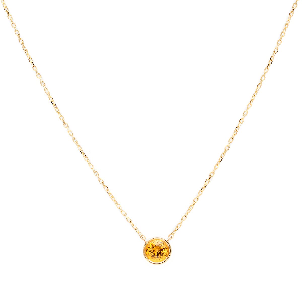 14K Gold Bezel Solitaire Citrine Necklace - 0.20ct November Birthstone Jewelry | Elegant Gemstone Pendant for Women, Perfect Gift for Birthday, Anniversary & Special Occasions