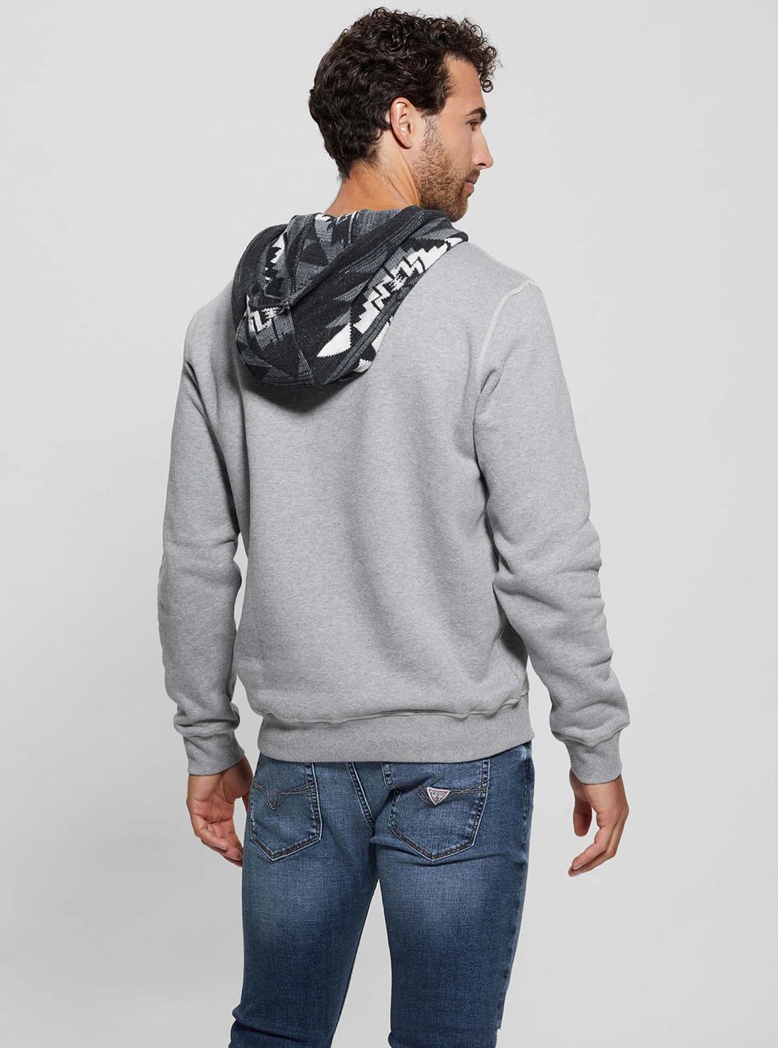 Men's Grey Contrast Hoodie - Stylish Zip Up Sweatshirt for Casual Wear & Street Fashion | Perfect for Gym, Travel & Outdoor Activities