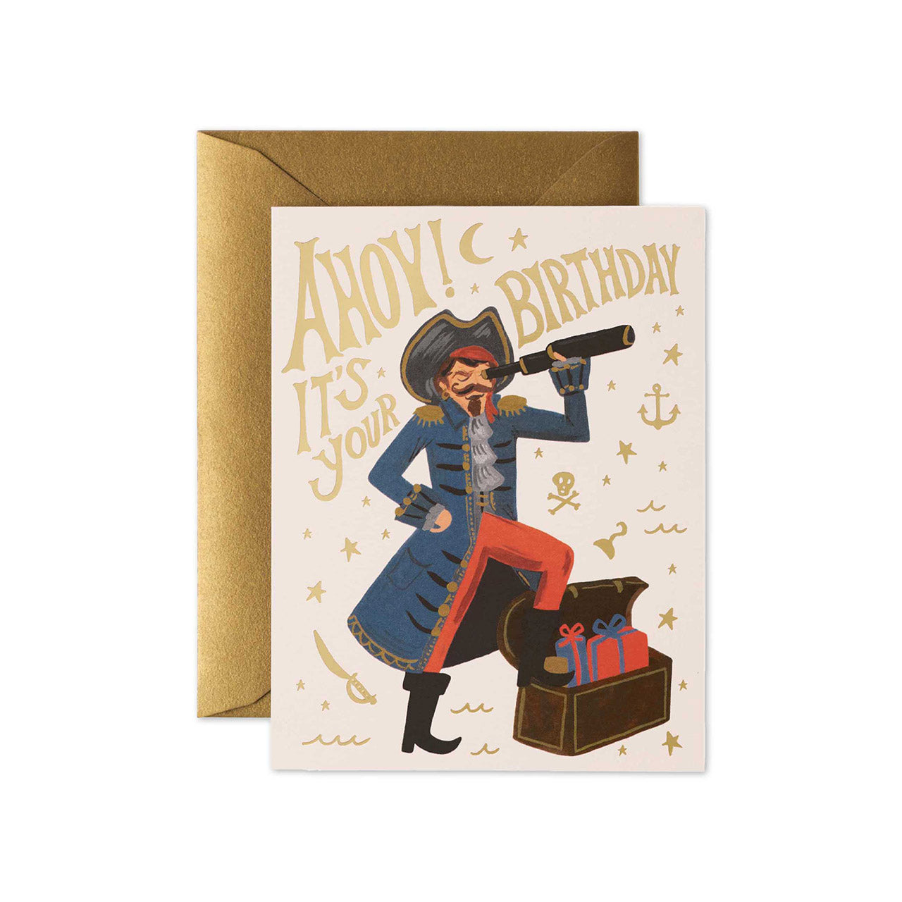 Pirate Birthday Greeting Card - Fun Nautical Themed Birthday Card for Kids & Adults - Perfect for Pirate Parties, Themed Events & Birthday Celebrations