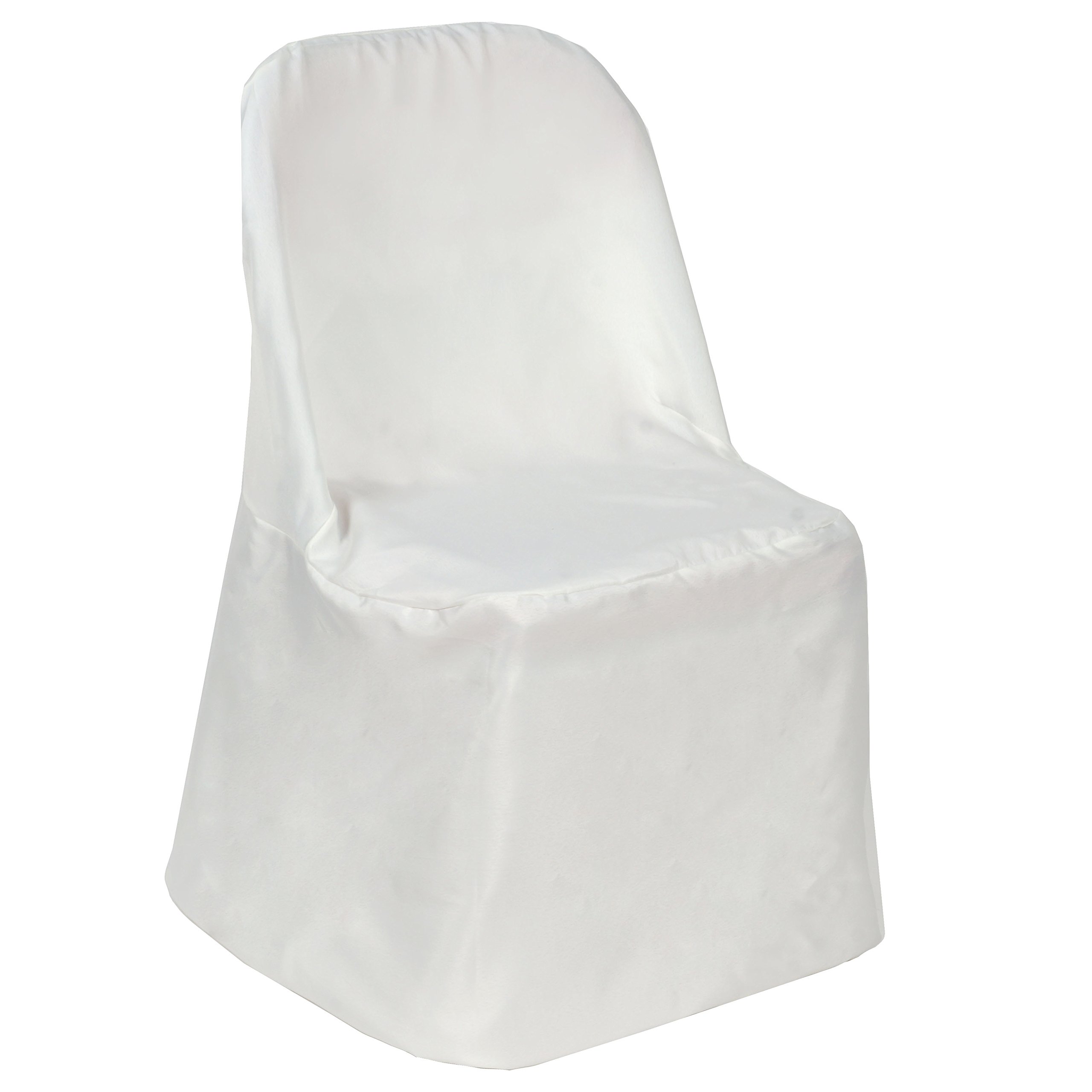 100-Pack Ivory Polyester Folding Chair Covers - Elegant Wedding Reception & Party Decorations - Perfect for Banquets, Bridal Showers, and Special Events