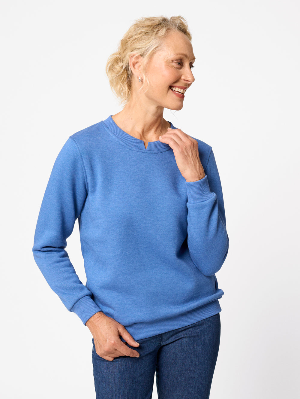 Tavianna Women's Fleece Crew Neck Sweatshirt - Soft & Warm Winter Pullover for Casual Wear, Lounge & Outdoor Activities