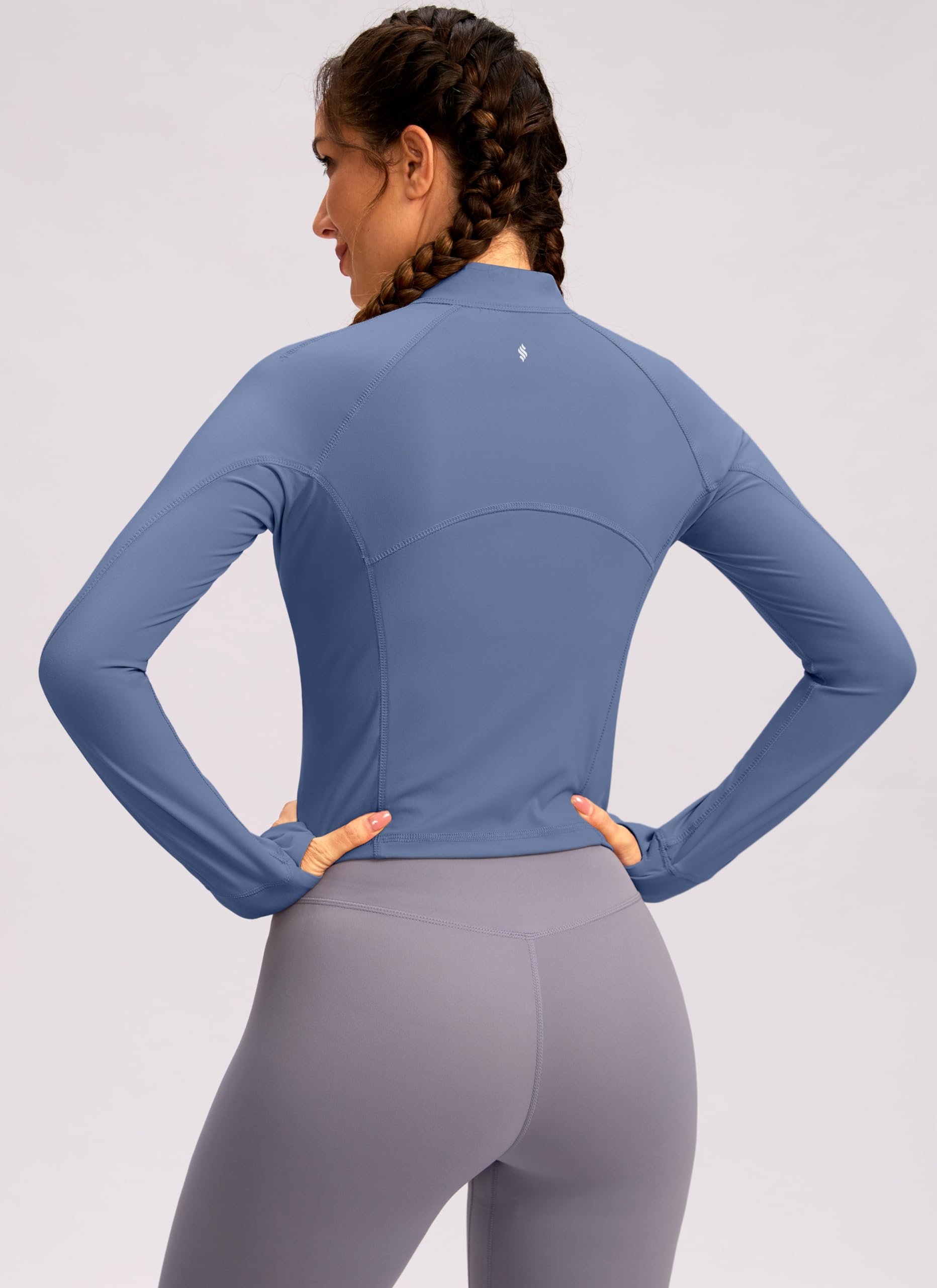 Soothfeel Women's Long Sleeve Workout Tops - Half Zip Yoga Gym Shirts & Cropped Athletic Running Jackets with Pocket | Perfect for Yoga, Gym, Running & Outdoor Activities