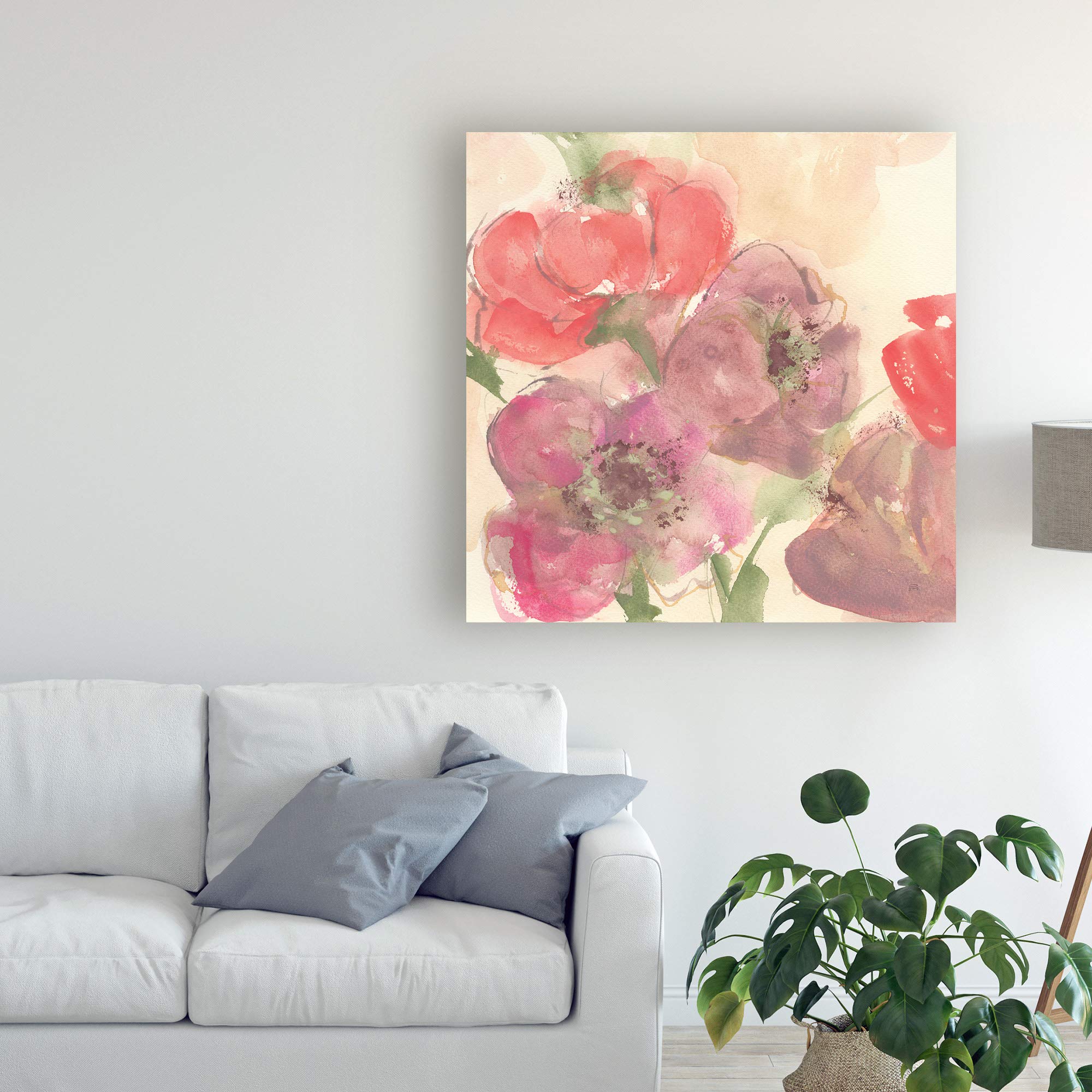 Chris Paschke Coral Blooms II Framed Wall Art Print - 18x18 Inches - Modern Home & Office Decor - Perfect for Living Room, Bedroom or Gift