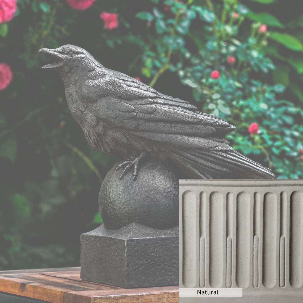 Campania International Corvus Statue - Handcrafted Garden Decor, Roman-Inspired Outdoor Statue for Patio, Yard & Landscape Design