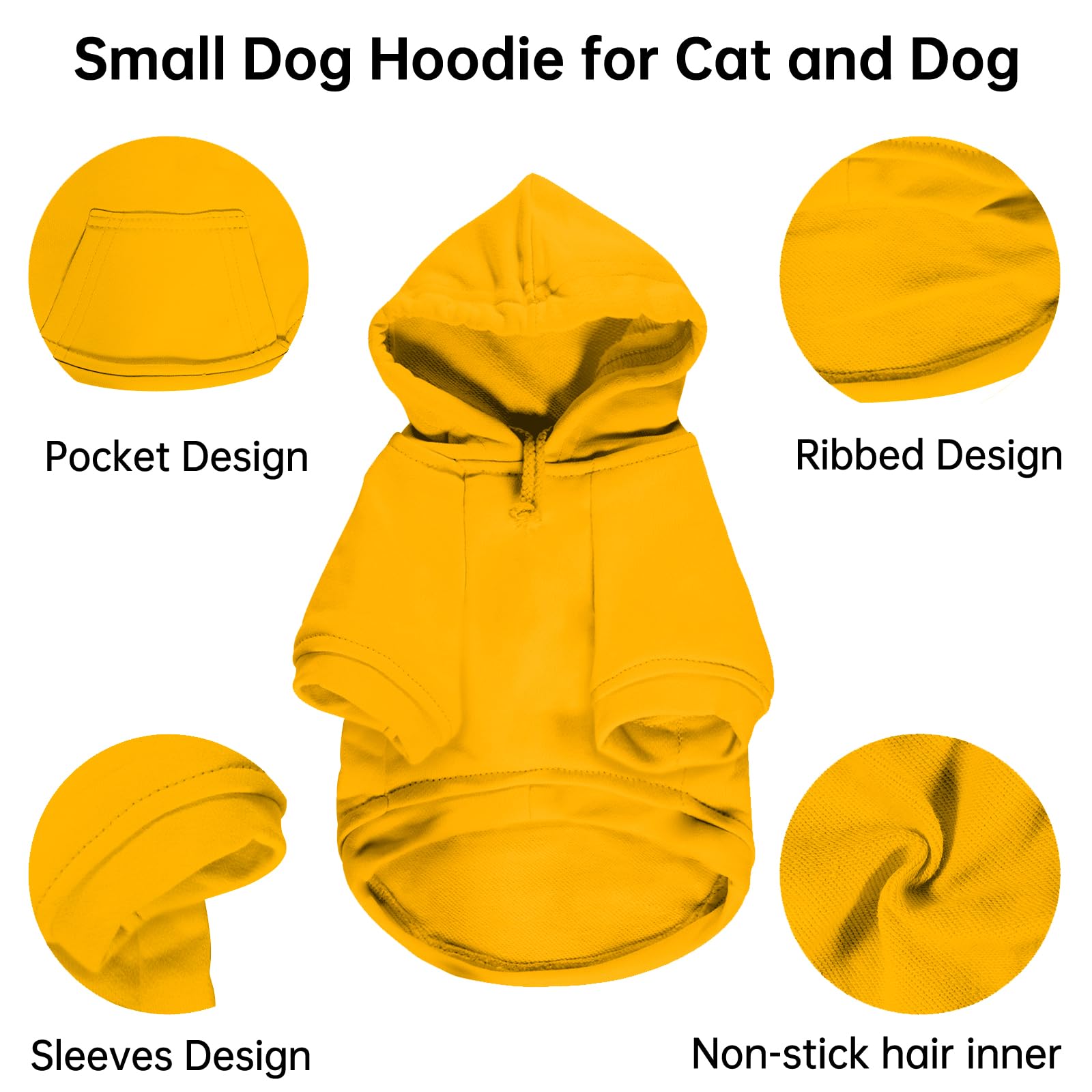 Dog Hoodies & Sweatshirts with Hood and Pockets - Warm Pet Clothes for Small Dogs (Orange, Medium) - Perfect for Winter Walks and Outdoor Adventures