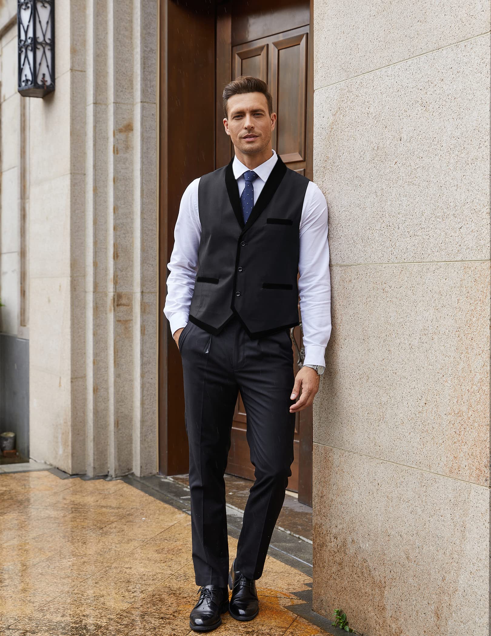 COOFANDY Men's Slim Fit Suit Vest - Formal Business Waistcoat for Wedding, Office & Special Occasions | Breathable & Comfortable for Daily Wear