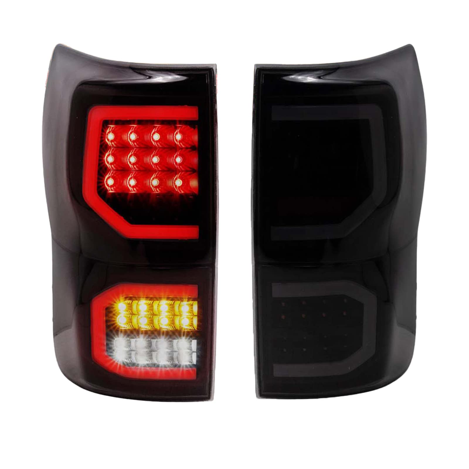 TRQ Rear Tail Lights Set Compatible with 2007-2013 Toyota Tundra - TO2800165, TO2800183, TO2801165, TO2801183 - Perfect for Night Driving & Enhanced Vehicle Safety