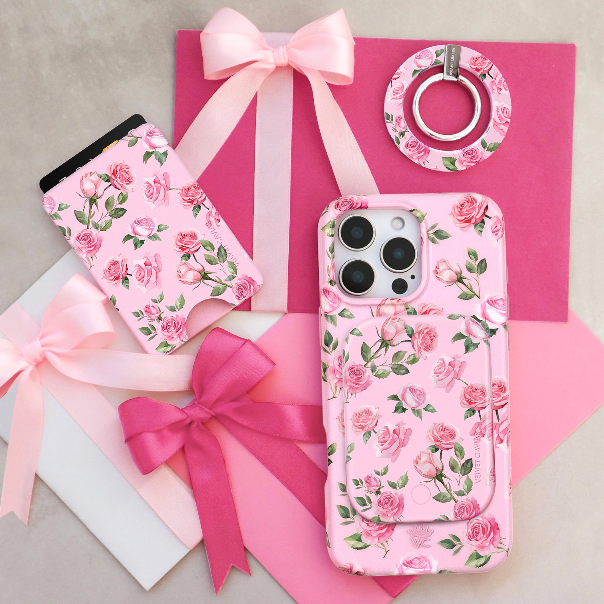 Pink Roses MagSafe Battery Pack for iPhone - Portable Charger with Magnetic Wireless Charging for iPhone 12/13/14/15 Pro/Max, Perfect for Travel, Work, and Daily Use