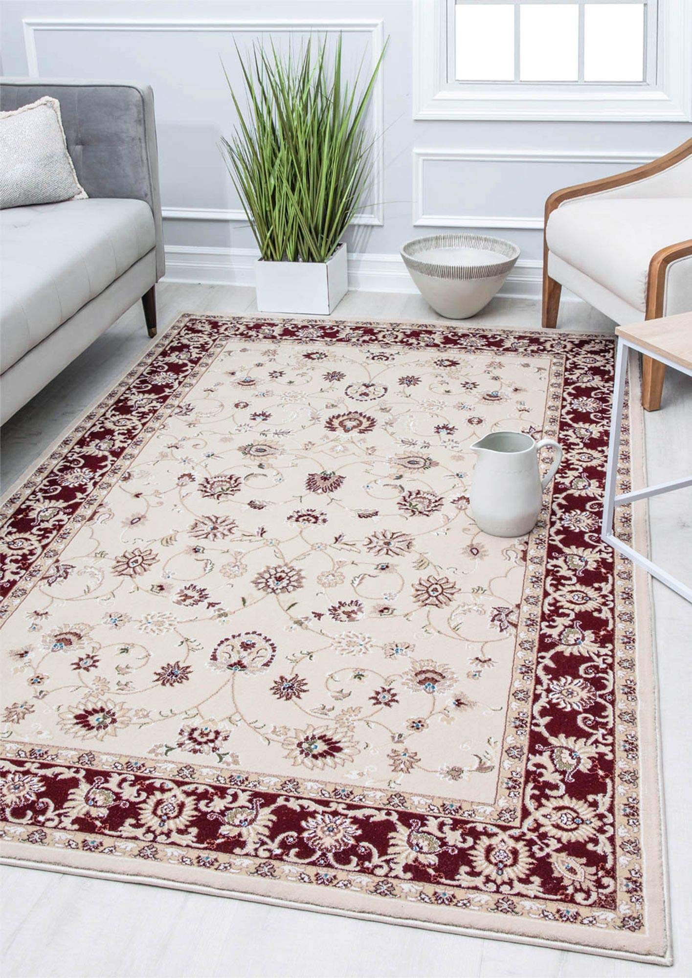 Rugs America Century Centurion CY50C Floral Cream Vintage Area Rug 2'6