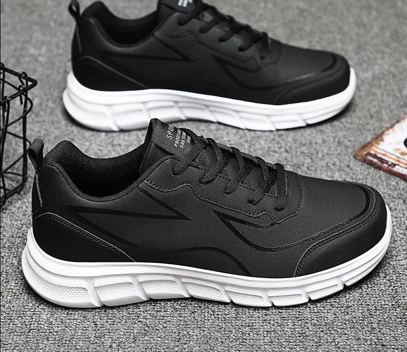 Breathable Men's Casual Sneakers - Lightweight Artificial Leather Lace-Up Shoes for Spring & Outdoor Wear | Perfect for Walking, Travel & Everyday Comfort