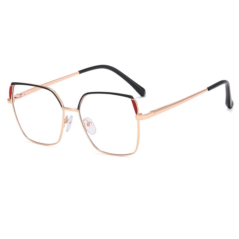 CCspace Women's Full Rim Square Cat Eye Titanium Alloy Eyeglasses 55574 - Stylish & Lightweight Frames for Work, Reading & Fashion