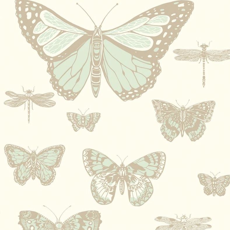 Cole & Son Wallpaper - Butterflies & Dragonflies Floral Design, Peel & Stick Removable Wallpaper for Bedroom, Living Room, Nursery Decor