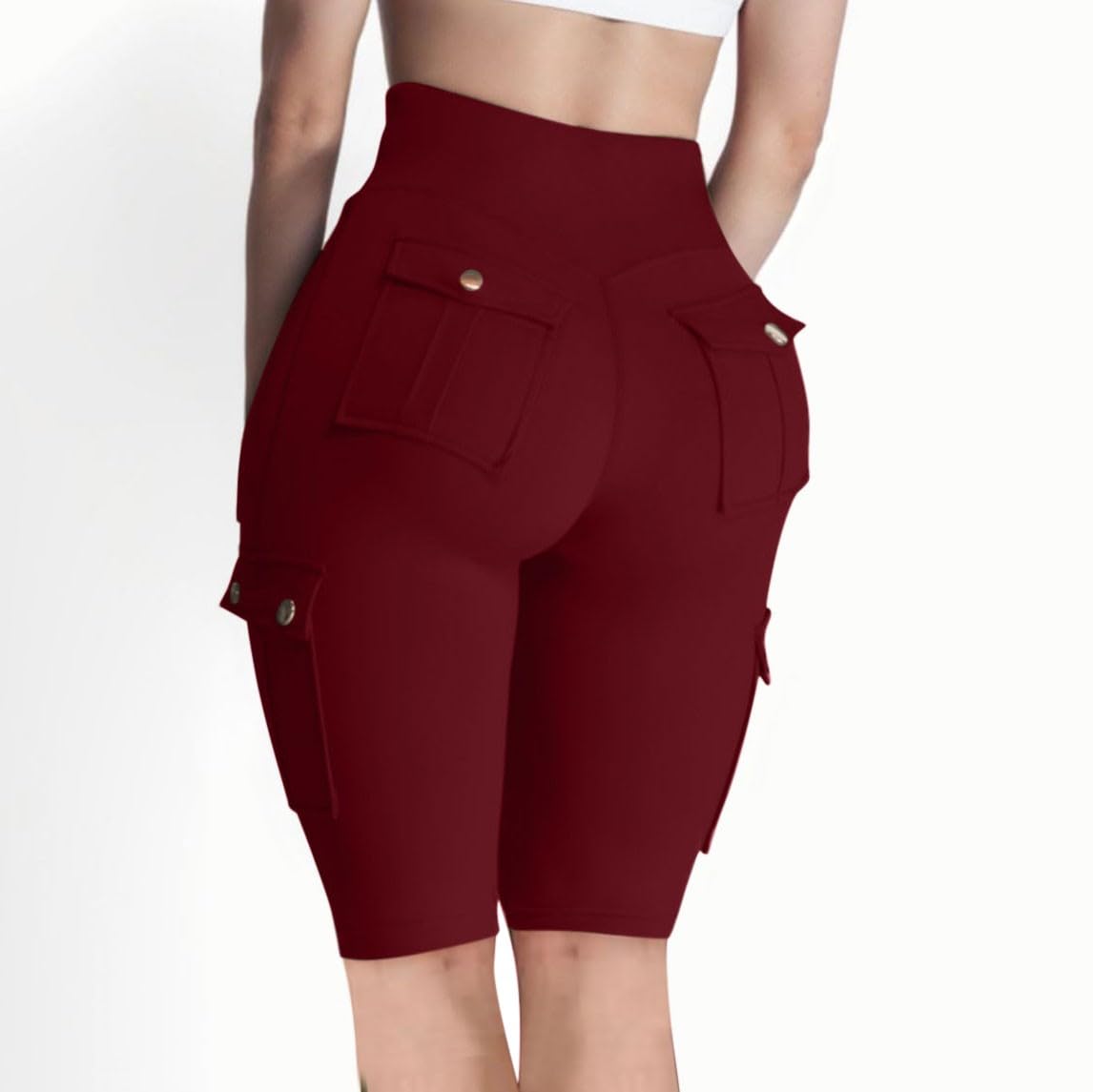 Women's High Waist Biker Shorts - Tummy Control Workout Leggings for Gym & Cycling