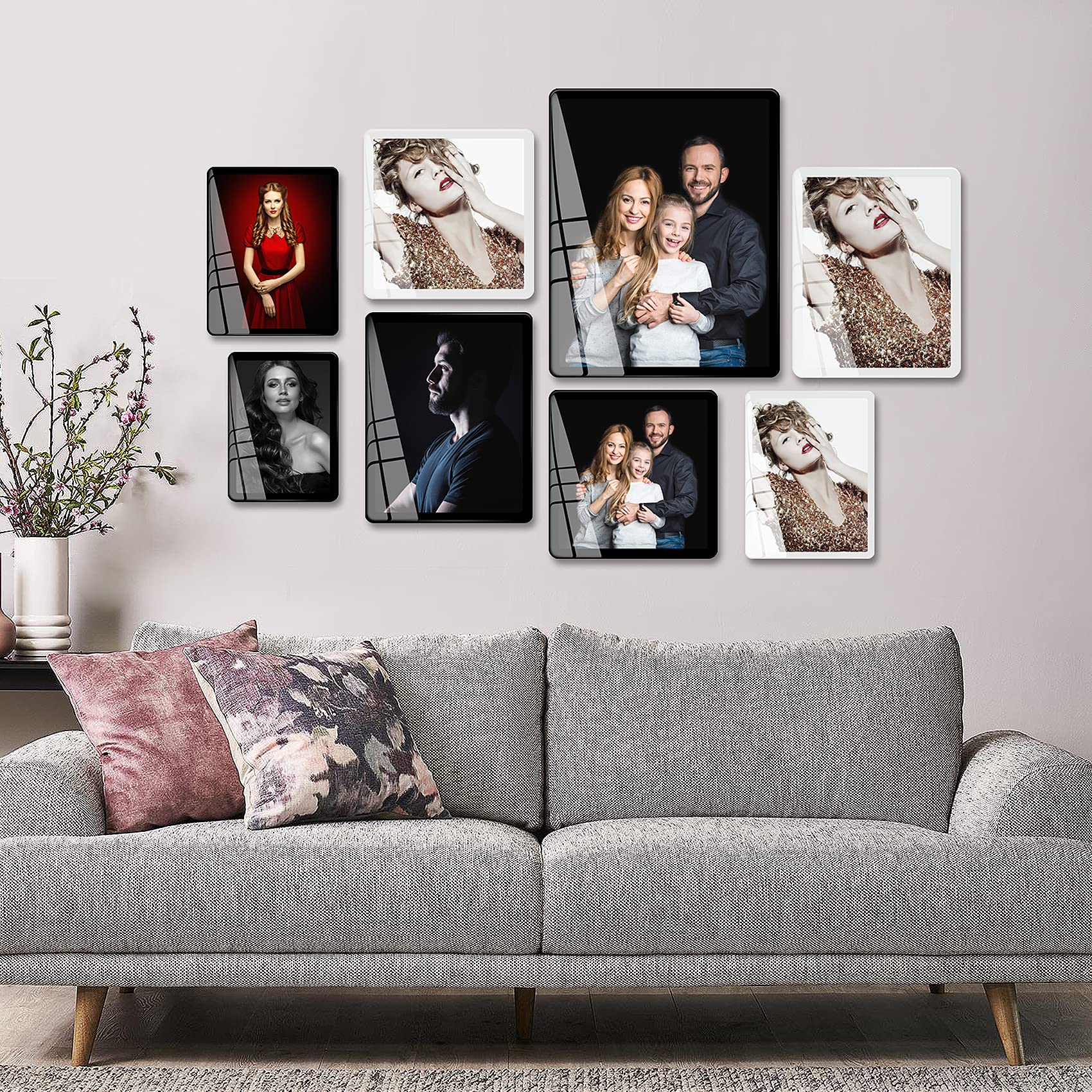 Bluesun 6x8 White Picture Frame with Glass - Hanging & Tabletop Photo Frame for Wall Decor, Home & Office Display (6x8 Inches, White) - Perfect for Family Photos, Artwork & Gift Giving