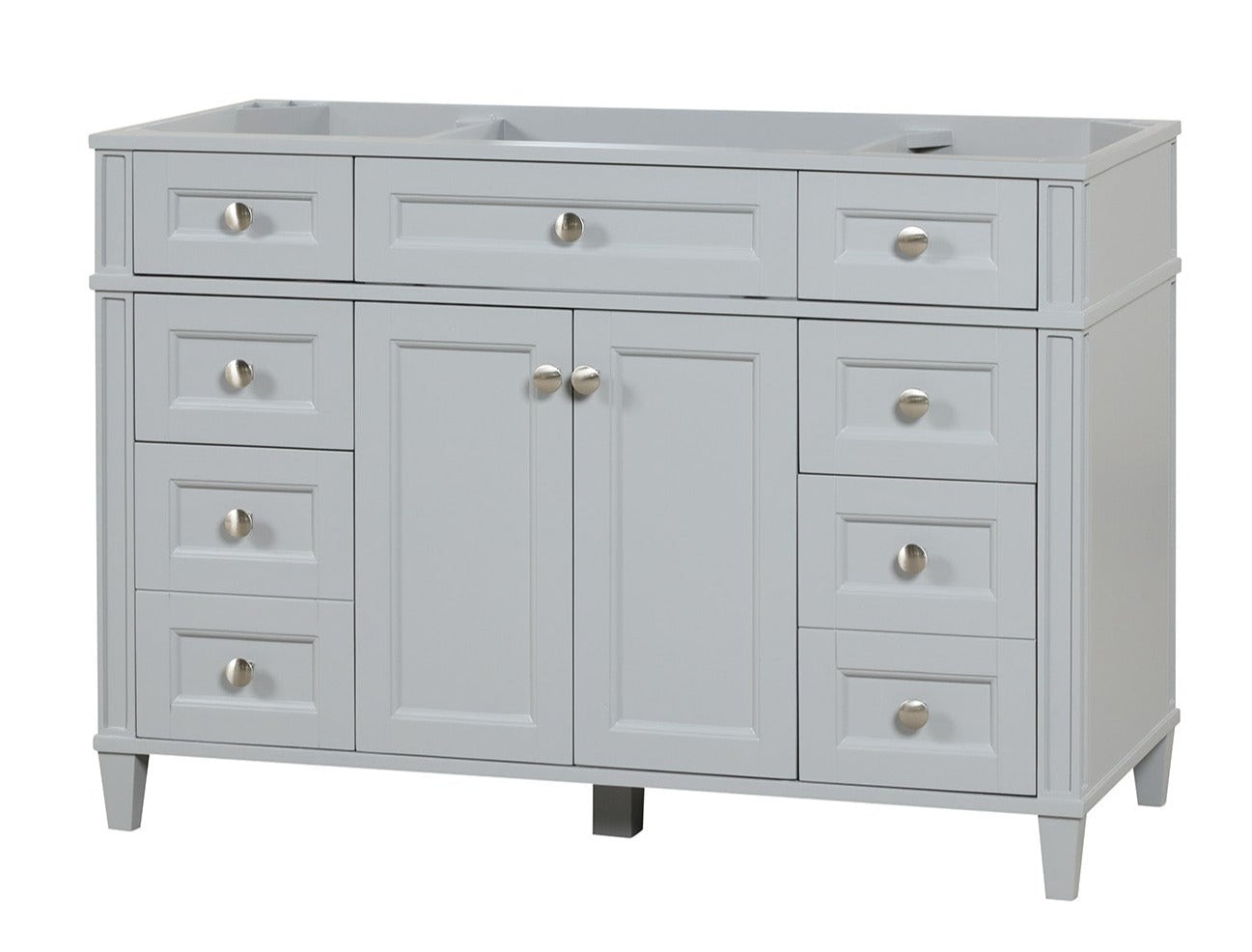 Kensington 47.5 Inch Solid Wood Bathroom Vanity with Metal Gray Finish - Cabinet Only for Modern Home Bathroom Remodeling & Renovation Projects