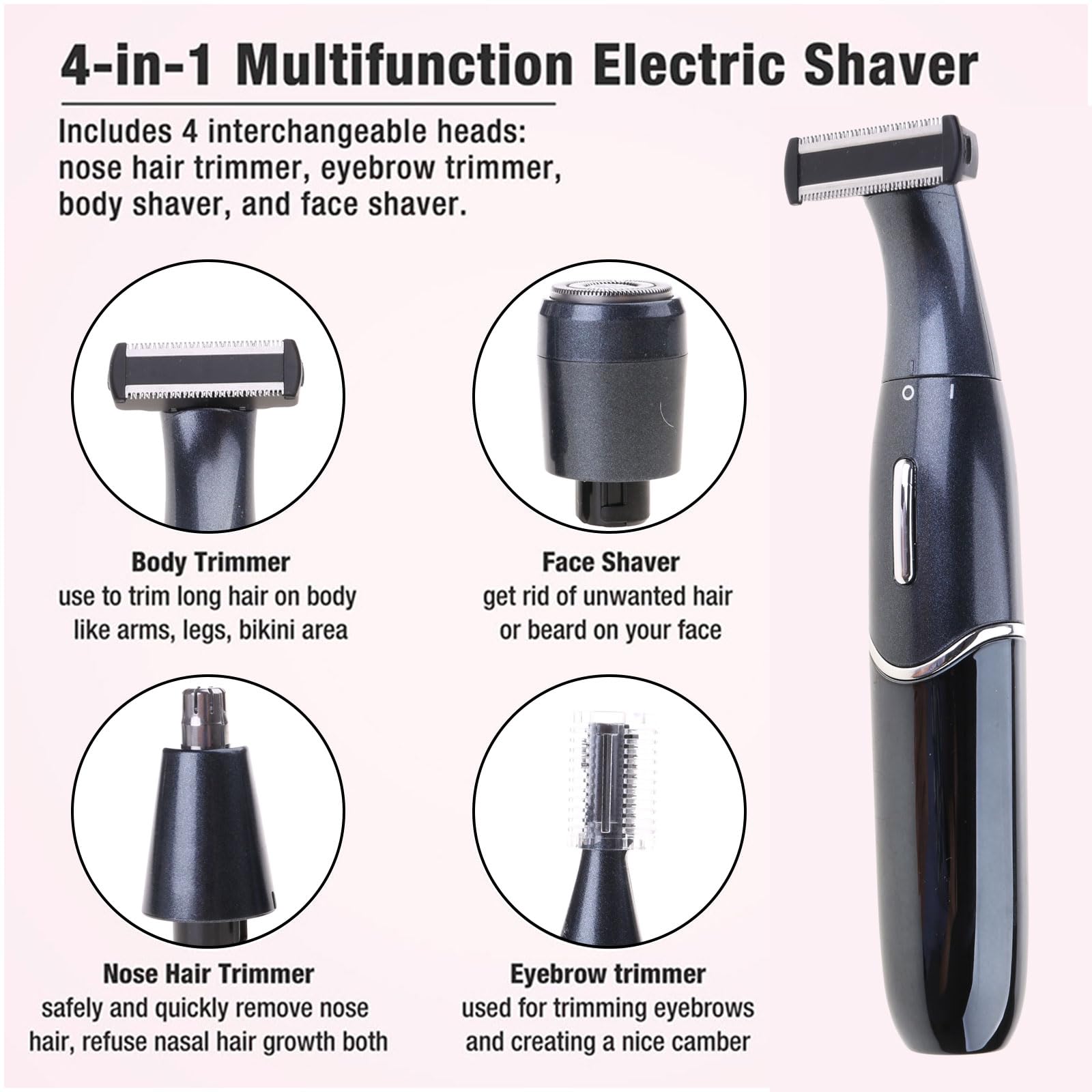 Rechargeable Electric Epilator for Women - Painless Hair Removal for Face, Body, Bikini, Arms & Legs | Gentle Shaving & Trimming for Smooth Skin | Perfect for Travel, Home Use & Quick Touch-Ups