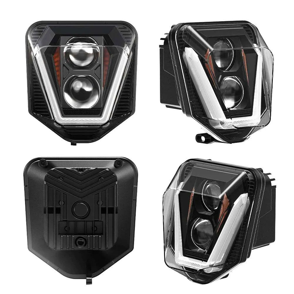 HUSQVARNA 300TE Motorcycle LED Headlight Assembly with Amber DRL - High Visibility Replacement for Off-Road & Night Riding
