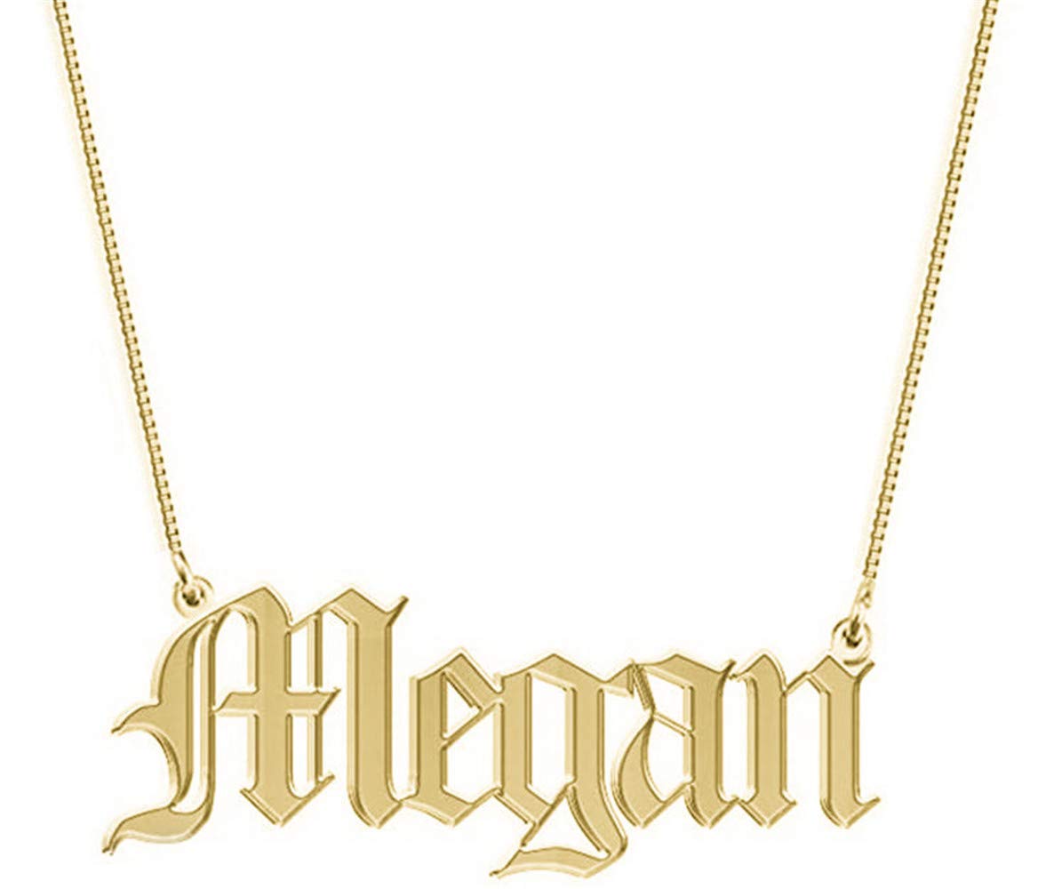 Personalized Old English Nameplate Necklace - Custom 925 Sterling Silver Name Jewelry for Women & Men | Perfect Gift for Birthday, Anniversary, Valentine's Day & Everyday Wear