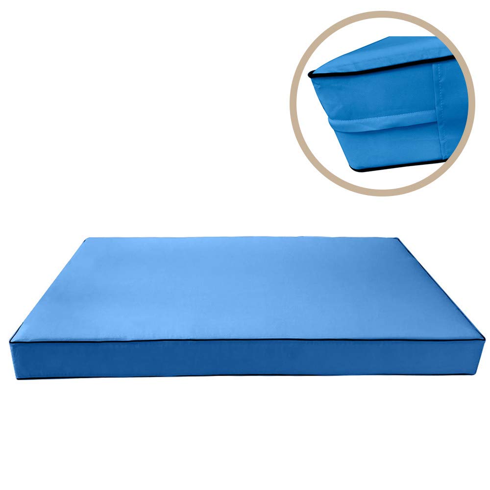5-Piece Contrast Pipe Outdoor Daybed Mattress Cushion Set with Bolster Pillows - Twin Size AD102 - Perfect for Patio, Poolside & Garden Lounging