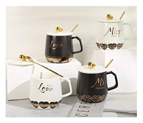 XLAHD Creative Coffee Cup Set - 4-Piece Gold-Plated Ceramic Mugs with Retro Matte Finish, Perfect for Birthday Gifts, Home Decor, and Coffee Lovers (White & Gold) - Ideal for Morning Coffee, Afternoon Tea, and Elegant Dinner Parties
