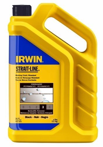 Irwin 2032160 Strait-Line 5lb Permanent Marking Chalk - Jet Black for Construction, Carpentry & DIY Projects | High-Visibility Chalk Line Tool for Outdoor & Indoor Use